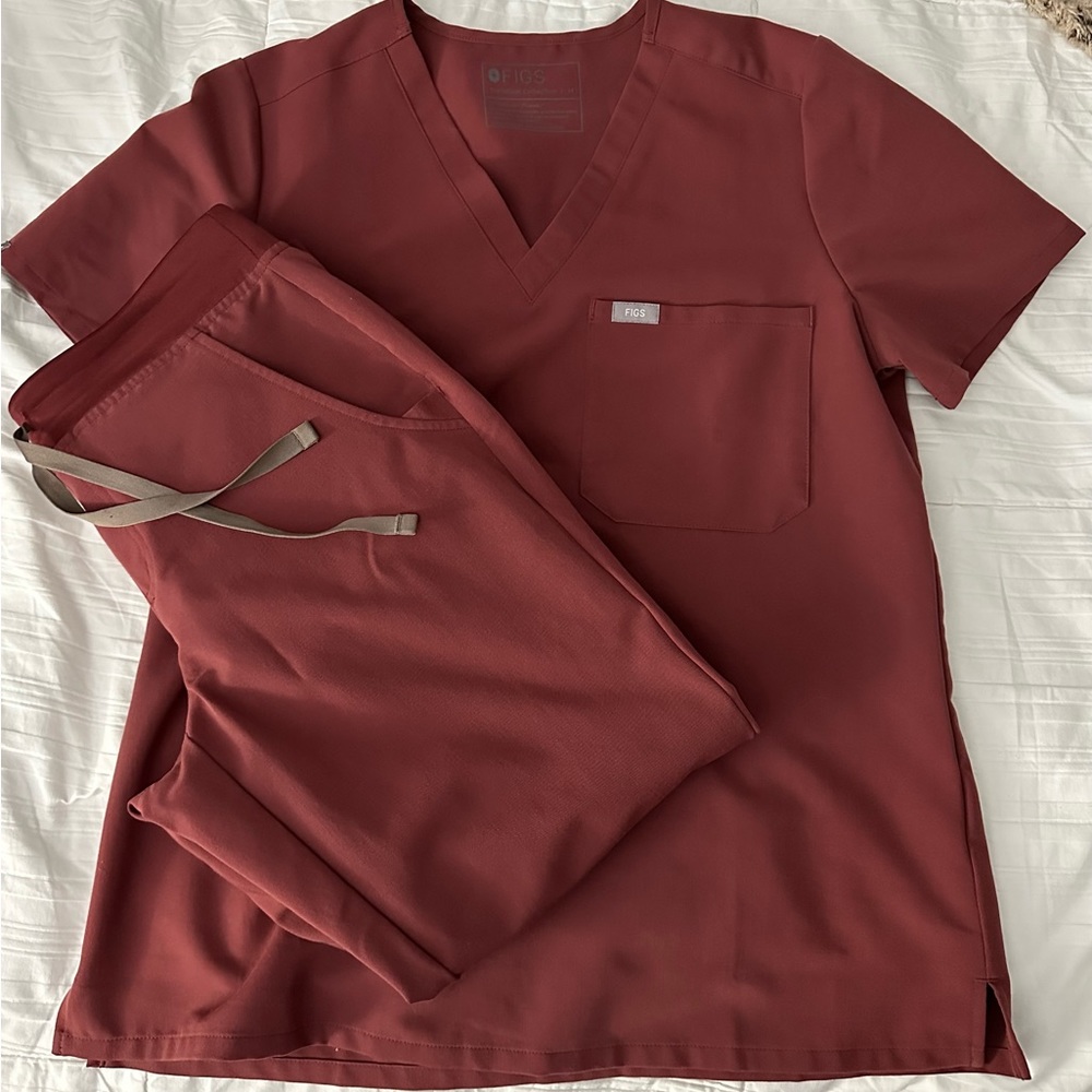 FIGS dark cherry scrubs